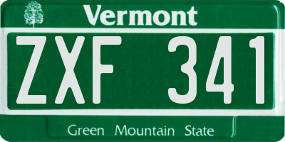 VT license plate ZXF341
