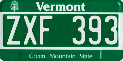 VT license plate ZXF393