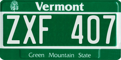VT license plate ZXF407