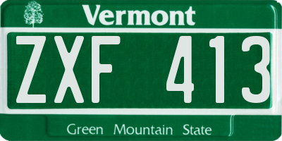 VT license plate ZXF413