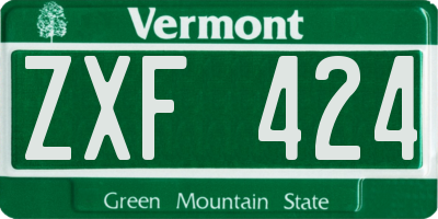 VT license plate ZXF424