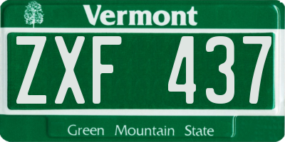 VT license plate ZXF437