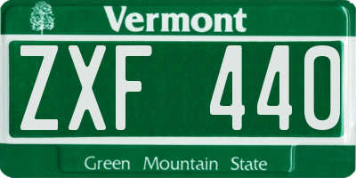 VT license plate ZXF440