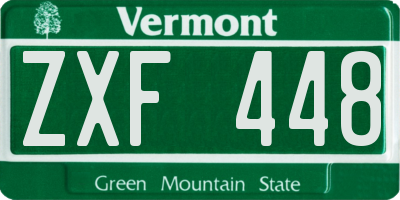 VT license plate ZXF448