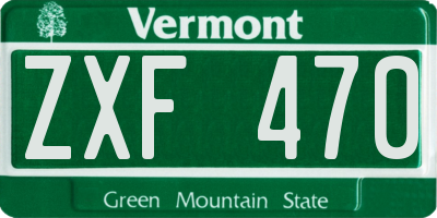 VT license plate ZXF470