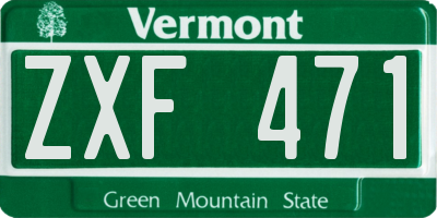 VT license plate ZXF471