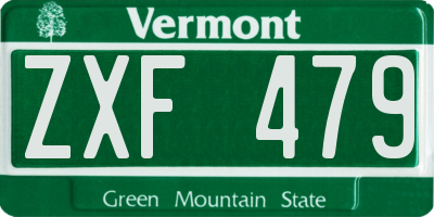 VT license plate ZXF479