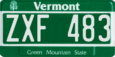 VT license plate ZXF483
