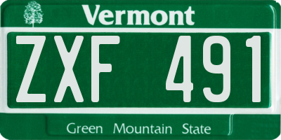 VT license plate ZXF491