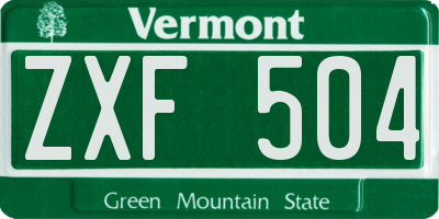 VT license plate ZXF504