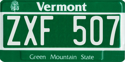 VT license plate ZXF507