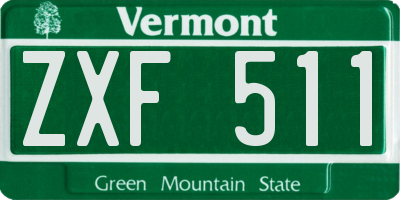 VT license plate ZXF511