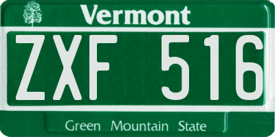VT license plate ZXF516