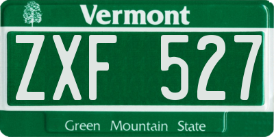 VT license plate ZXF527