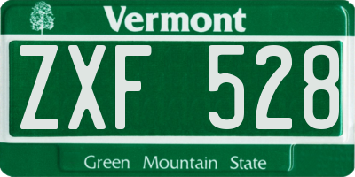 VT license plate ZXF528