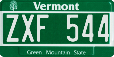 VT license plate ZXF544