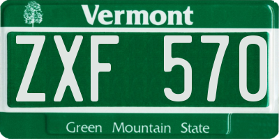 VT license plate ZXF570