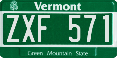 VT license plate ZXF571