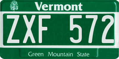 VT license plate ZXF572