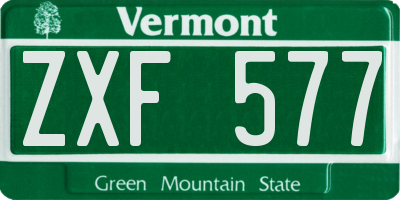 VT license plate ZXF577
