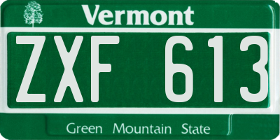 VT license plate ZXF613