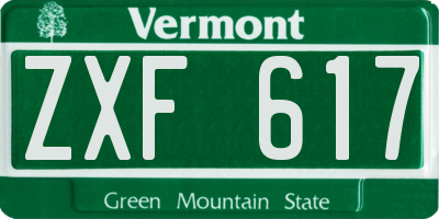 VT license plate ZXF617