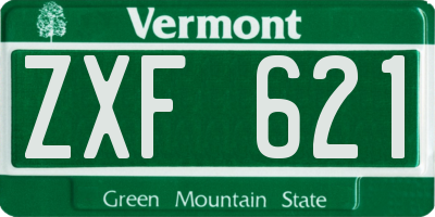 VT license plate ZXF621