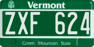 VT license plate ZXF624