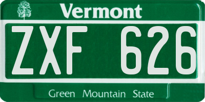 VT license plate ZXF626