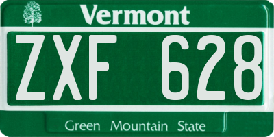 VT license plate ZXF628