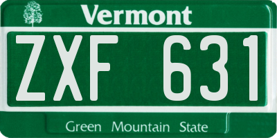 VT license plate ZXF631