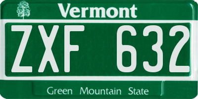 VT license plate ZXF632