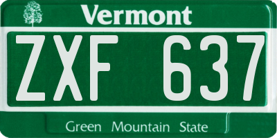 VT license plate ZXF637