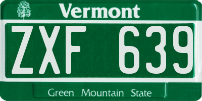 VT license plate ZXF639