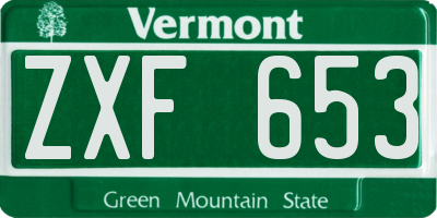 VT license plate ZXF653