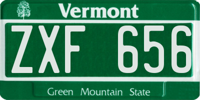VT license plate ZXF656