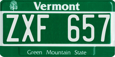 VT license plate ZXF657