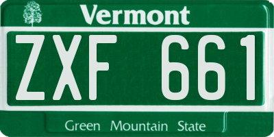 VT license plate ZXF661