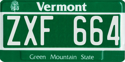 VT license plate ZXF664