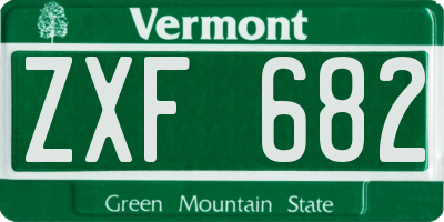 VT license plate ZXF682