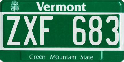 VT license plate ZXF683