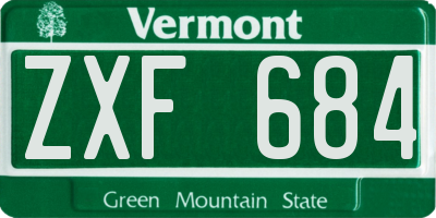 VT license plate ZXF684