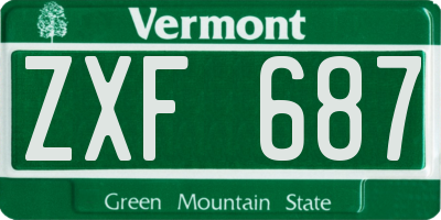 VT license plate ZXF687