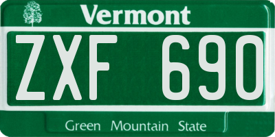 VT license plate ZXF690