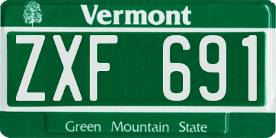 VT license plate ZXF691