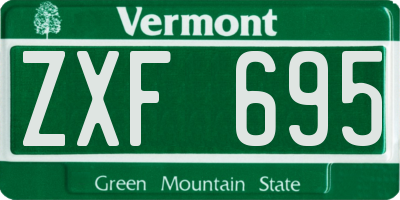 VT license plate ZXF695