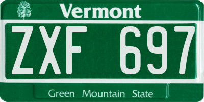 VT license plate ZXF697