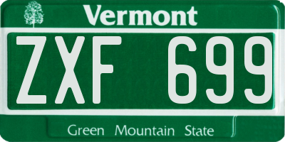 VT license plate ZXF699