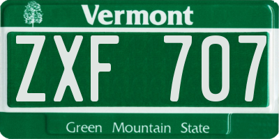 VT license plate ZXF707