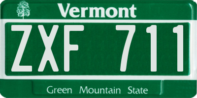 VT license plate ZXF711